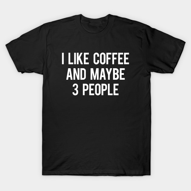 I Like Coffee And Maybe 3 People T-Shirt by alfiegray